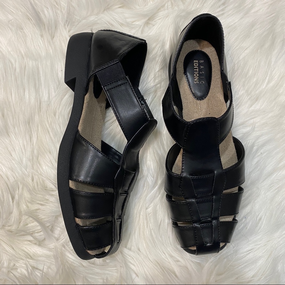 Basic Editions Y2K Trendy Fisherman Sandals Cutout size 9